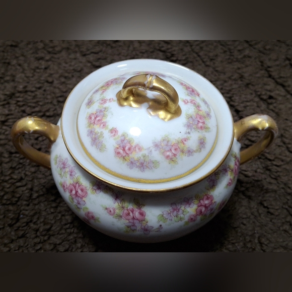Other - 1940's-60's M Z Austria Sugar Bowl w Lid, Gold Trim , good VTG Condition.